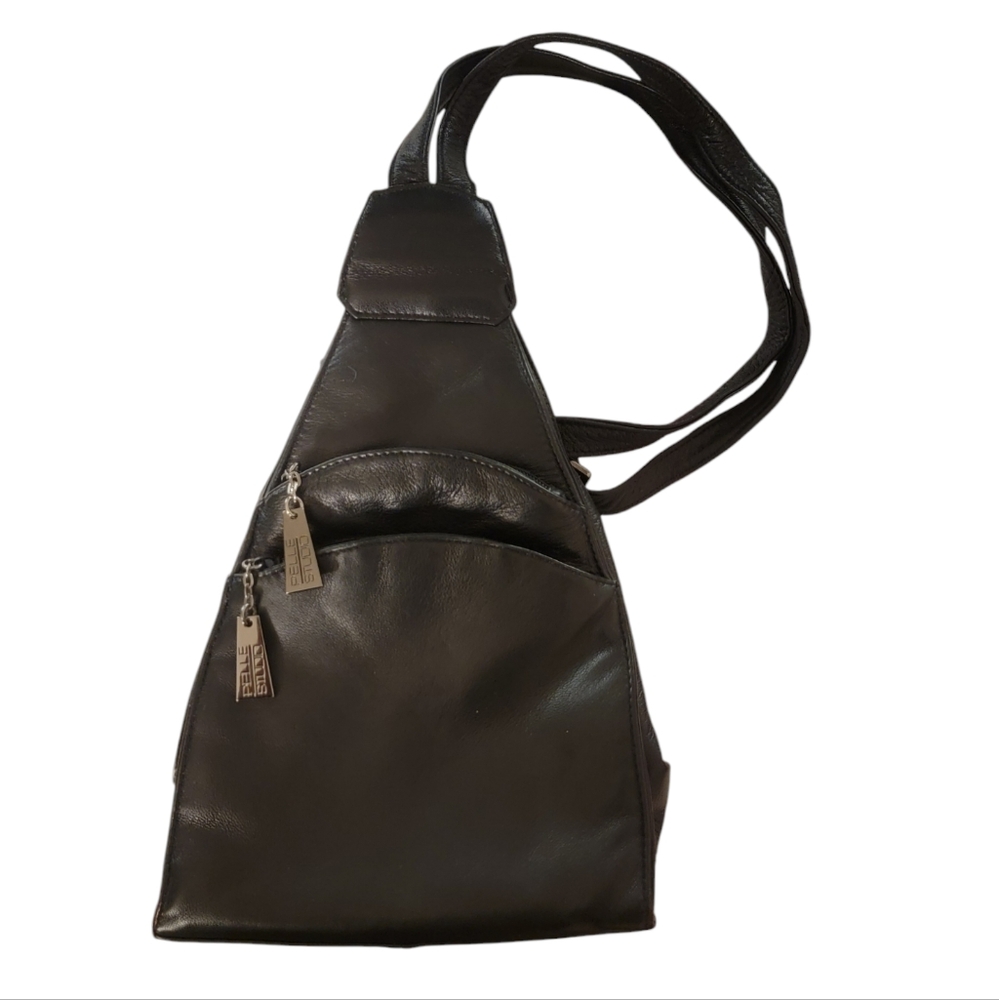Wilson Leather VINTAGE Pelle Studio Black Leather UNISEX Bag Backpack PRE-OWNED